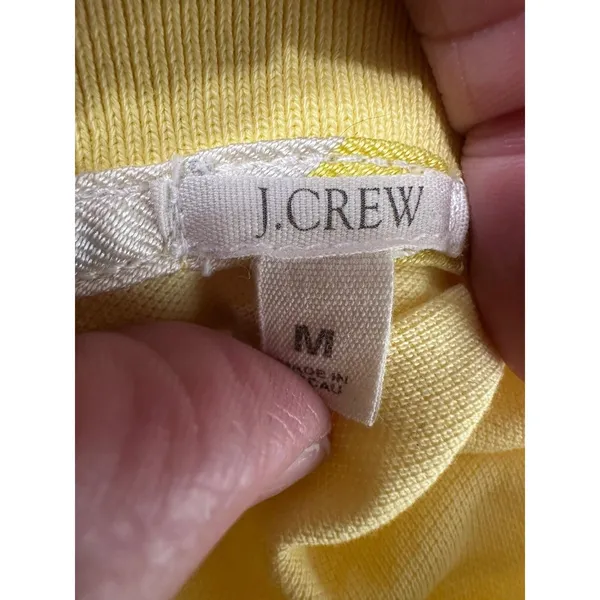 VINTAGE 2006 J.Crew Slim Fit Pique Polo Shirt Yellow Medium Y2K‎ Preppy Size M - Image 4