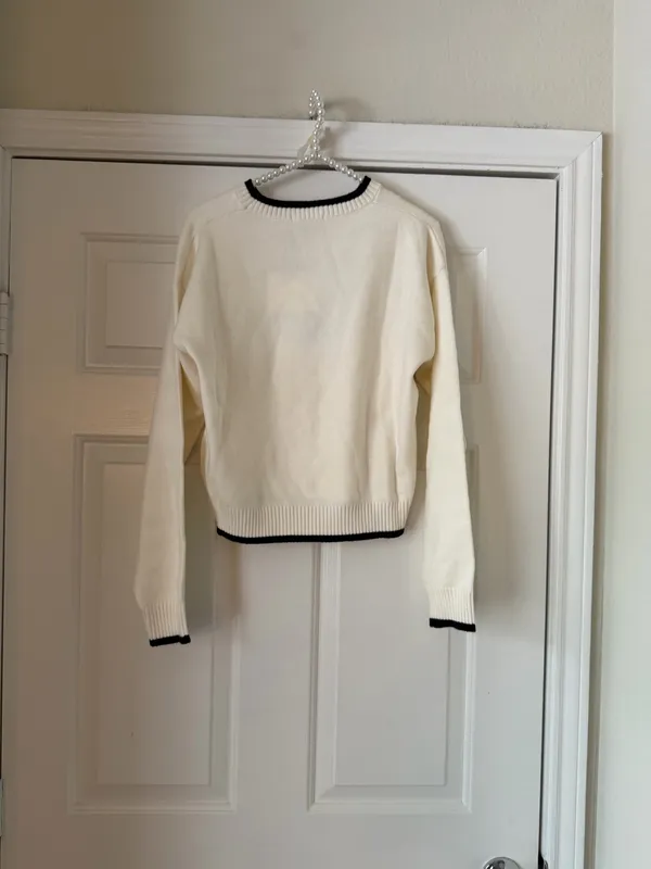 Active USA Cream Embroidered Bear Sweater - Image 5