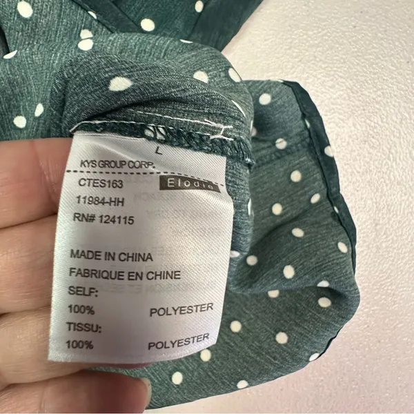 Elodie‎ Dark Green Polka Dot Blouse - Image 6