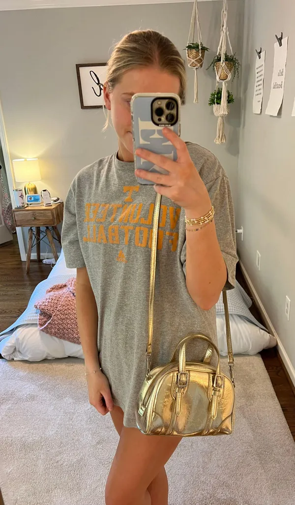 ZARA Buckled Gold Purse - Image 4