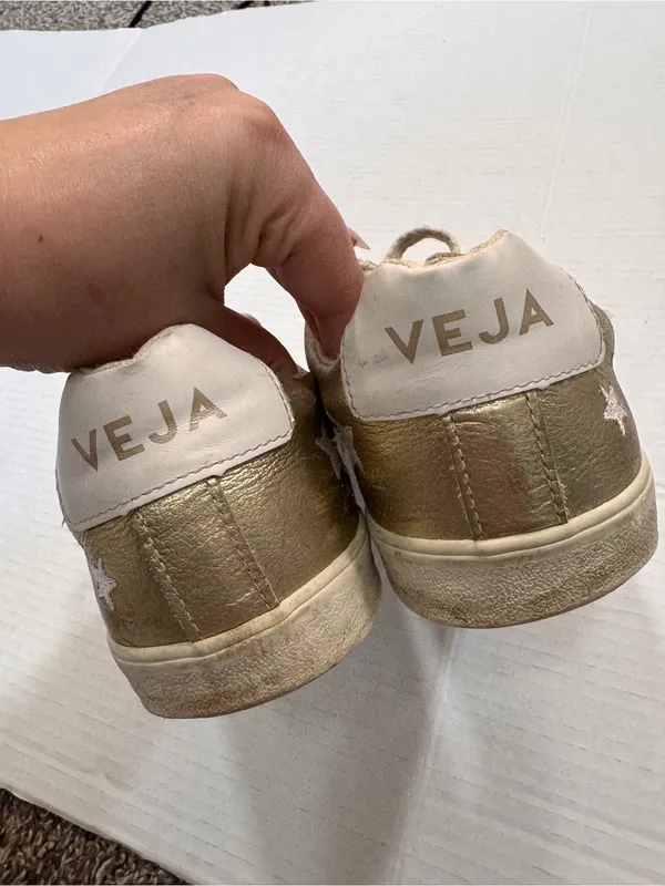 Veja X Madewell Gold Star Leather Lace Up Sneakers Womens 8 Casual Flat Shoes - Image 5