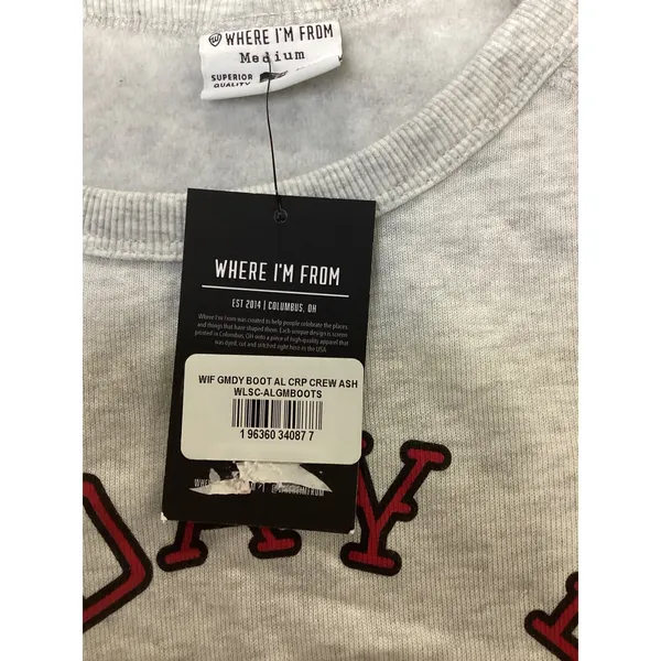 Where I'm From Game Day Boots Cropped Crewneck Sweatshirt Ash‎ Grey Medium NEW - Image 4
