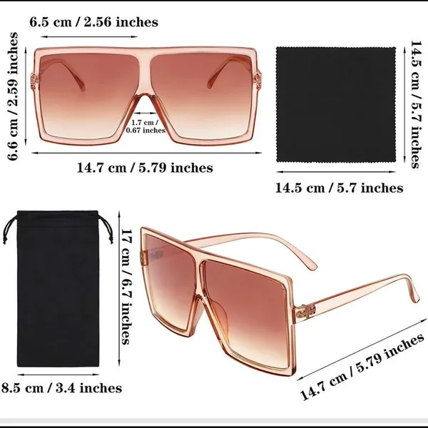 Light Brown Leopard Square Sunnies Sunglasses Brown - Image 4