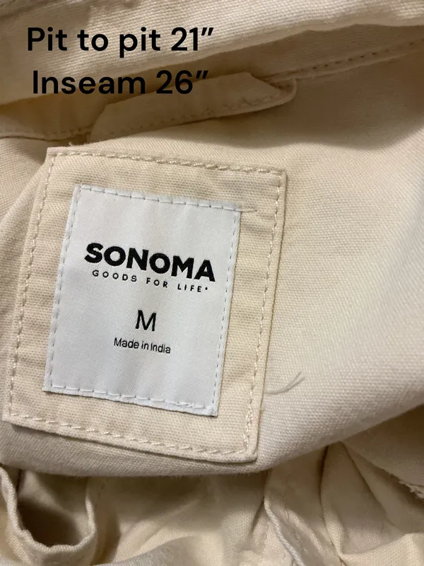 Sonoma Goods For Life Cream Utility Field Jacket Women’s Medium Zip Cargo Off White - Image 3