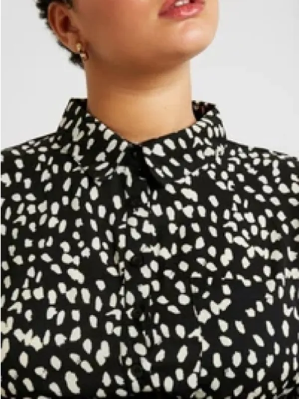 Banana Republic Black White Abstract Print Blouse XS - Image 2