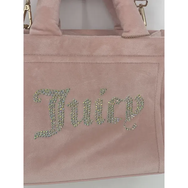 Juicy Couture DUSTY BLUSH Pink Big Spender Large‎ Tote Brand Velvet Bag Charm - Image 2