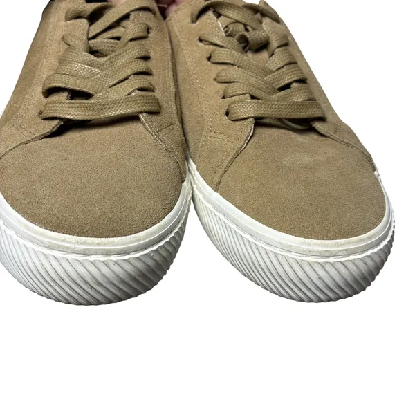 Quince Tan Suede Leather Platform Sneakers Low Top Lace Up Women US 8 - Image 2