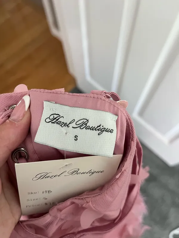 Hazel Boutique Pink Long Butterfly Dress Brand New - Image 7