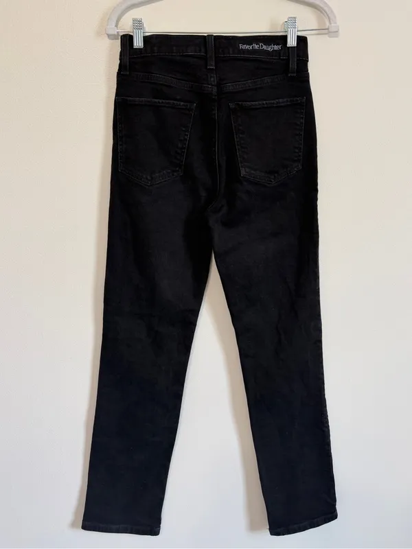 FAVORITE DAUGHTER The Vivi Straight Jeans in Kingsley Black Size 26 - Image 5