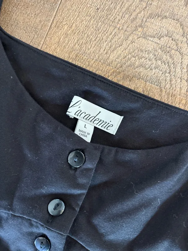 l’academie evonne black button tank top shirt - Image 5
