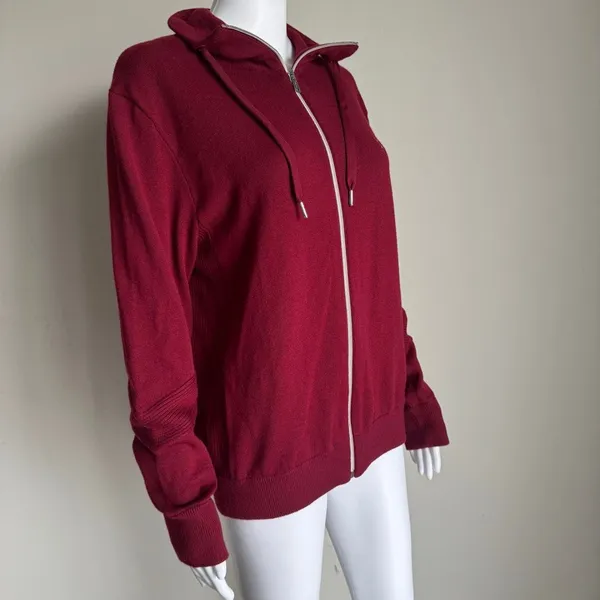 Polo Golf Ralph Lauren Women’s Cashmere Full Zip Sweater Burgundy Size L - Image 5