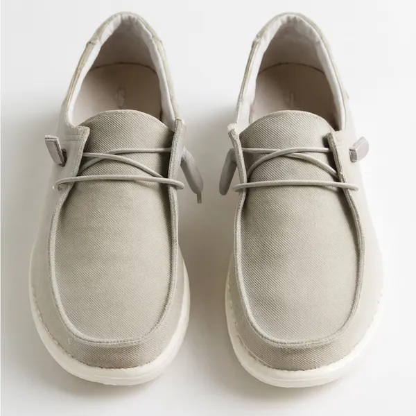Hey Dude Gray Chambray Women's Loafers - Image 4
