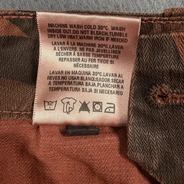 Sundry Camo Ankle Pants Womens 25 Brown Twill Pleated Crop Pockets Relaxed NWT - Image 11
