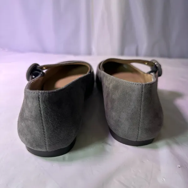 Ann Taylor Factory Gray Suede Flats with Buckle - Image 12