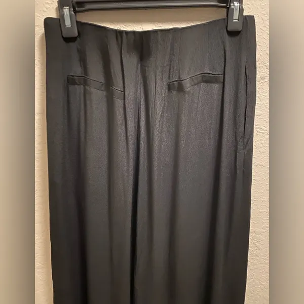 Lulu's Stroll on Over Black Button-Front Wide Leg Pants Size M - Image 8