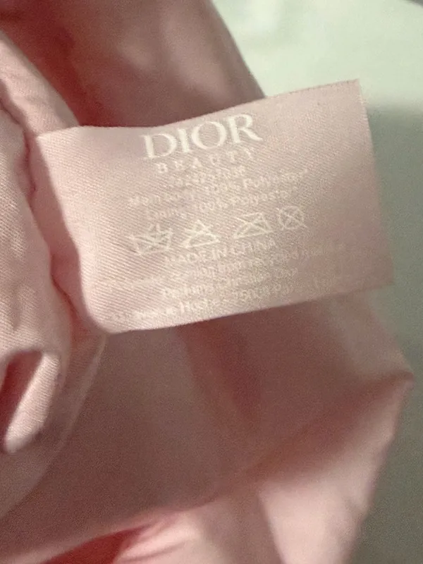 Dior Pale Pink CD Logo Pouch with Silver Emblem - Image 4