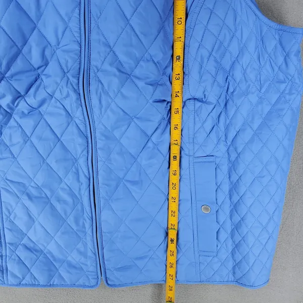 New Talbots Down Puffer Vest 2X Blue‎ Plus Preppy Quilted Fleece Lined - Image 5