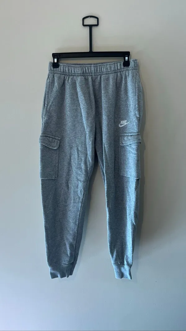 Nike Gray Fleece Cargo Sweatpants Joggers Utility Pants Small S CD3129-063 - Image 2