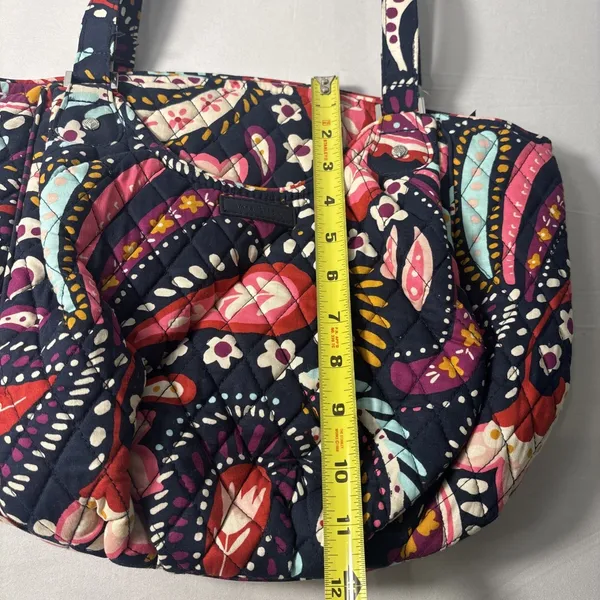 Vera Bradley Glenna Painted Paisley‎ Quilted Microfiiber Shoulder Bag Purse Tote - Image 9