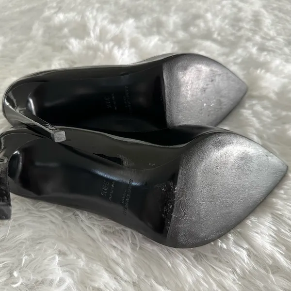Saint Laurent YSL Anja Black 110 Patent Leather Pumps Shoes Italy Sz 39.5 39 1/2 - Image 7