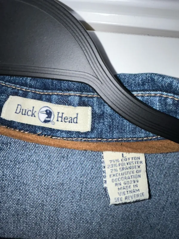 Vintage Duck Head Button Front Long Sleeve Chore Denim Jacket Coat Size L - Image 6