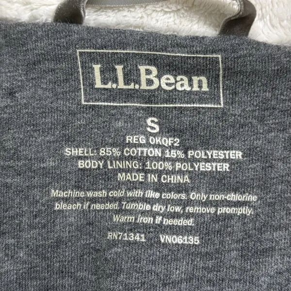 L.L. Bean Women’s Gray Full Zip Outdoor Faux Fur Lined High Neck Vest Gilet sz S - Image 8