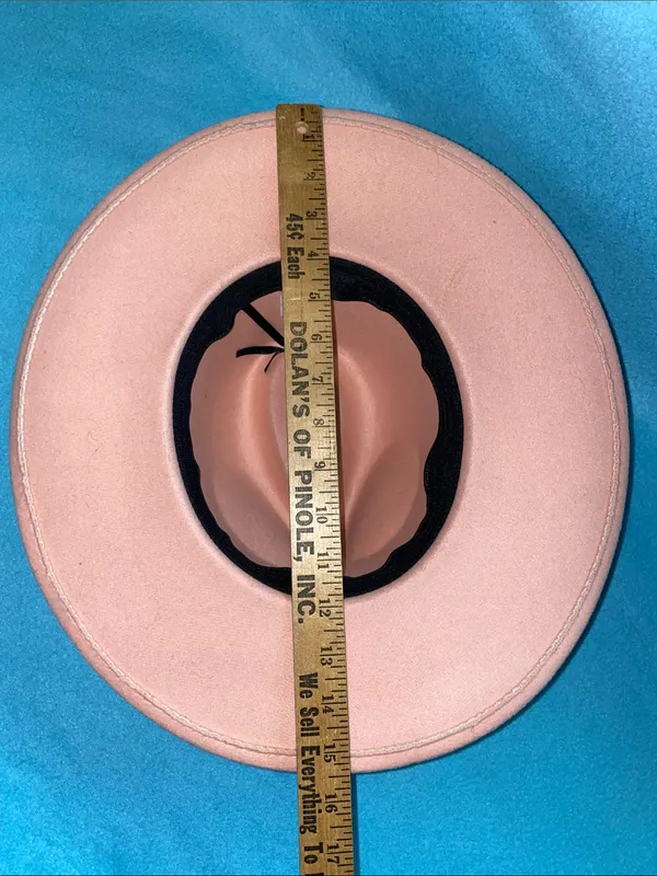 SAN DIEGO HAT CO Fedora pearl floral band wide brim blush pink felt size OSFA - Image 9