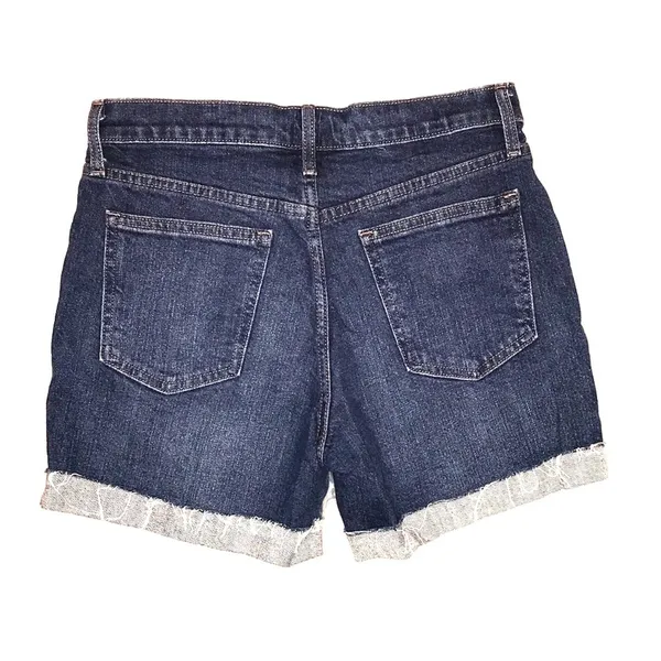 GAP Washwell Denim Shorts 26 Mid Rise 5" Inseam Cuffed‎ Raw Hem Blue Jean Shorts - Image 3