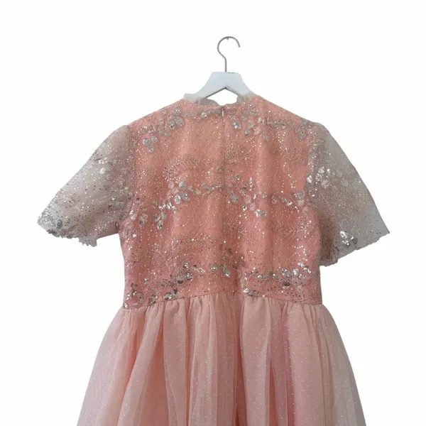 JessaKae Pink Sequin Tulle Dress Women’s 1X Midi Party Formal - Image 8
