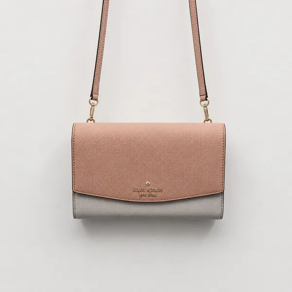 Kate Spade‎ PerryCrossbody Bag Pink White Colorblock Leather Convertible Wallet - Image 2