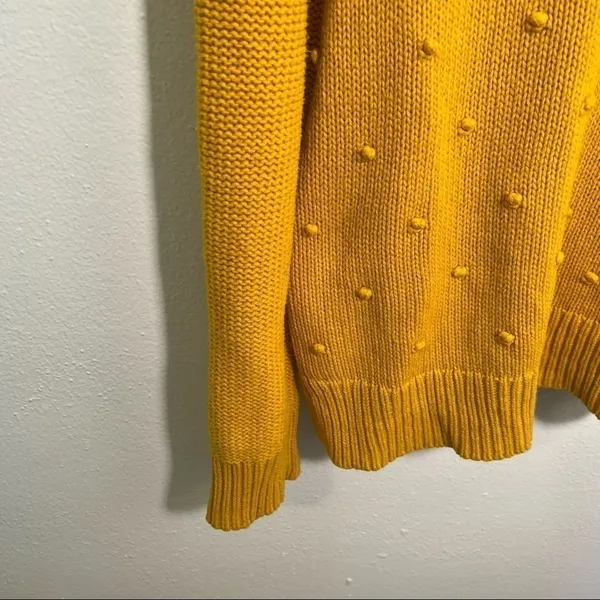 Old Navy Women's Size Large Hi Emotion‎ Pullover Sweater Mustard Yellow Crewneck - Image 5