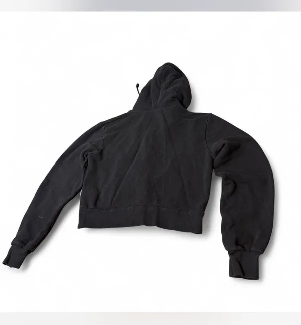 Brandy Melville Black Cropped Hoodie Zip-Up - Image 4