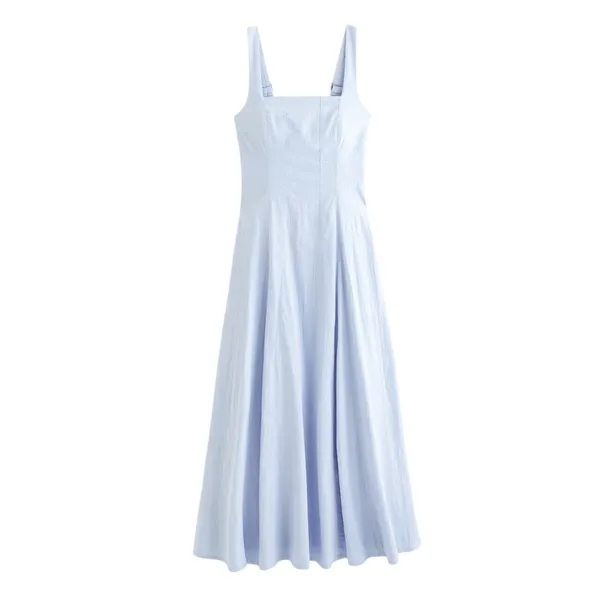 Abercrombie and fitch The A&F Mila Midi Dress corset lilac blue size SP spring - Image 3