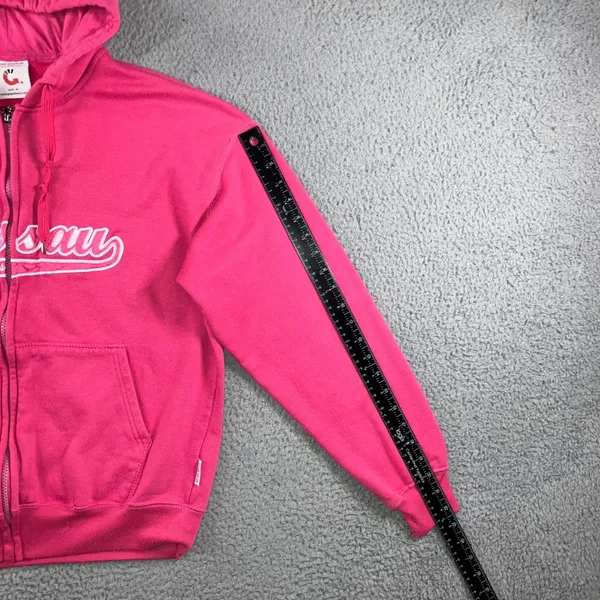 Y2k Retro Nassau‎ Bahamas Zip Up Hoodie Women M Pink Graphic Fleece Sweatshirt - Image 7