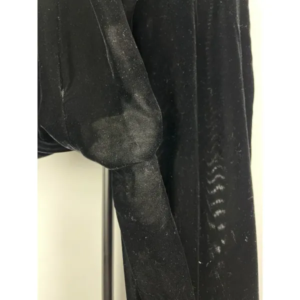 Vintage‎ Armani Exchange Black Velvet Velour Slack Trouser Pants Size 0 - Image 6