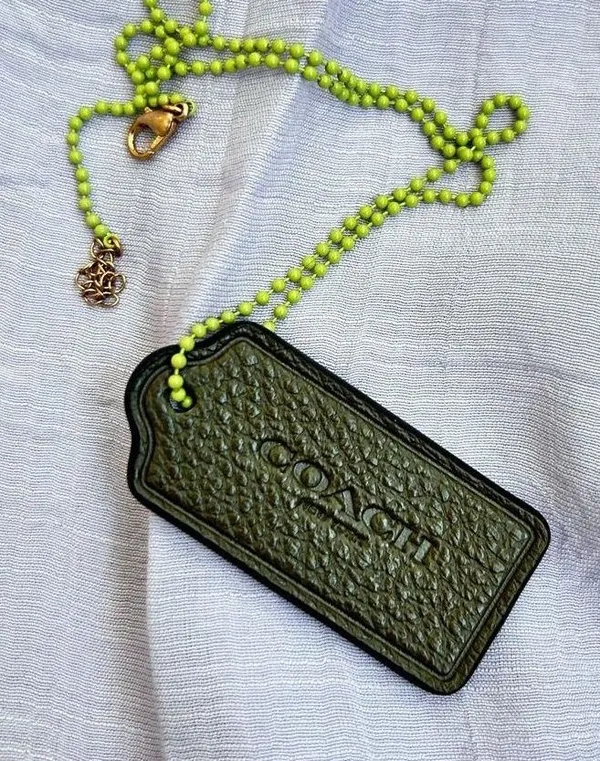 Coach leather tag necklace/bag charm - Image 2