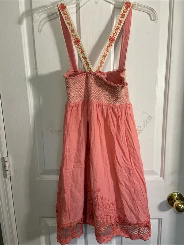 Miss Me Coral Pink Embroidered Sundress - Image 5