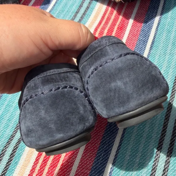 Vionic Women's Mesa 356 Navy Suede Silver Chain Career Comfort Loafers Sz 8.5 - Image 7