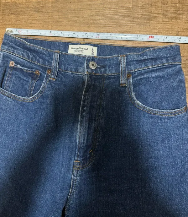 Abercrombie & Fitch Dark Wash High Rise Slim Straight Jeans Size 27 / 4 Long - Image 5