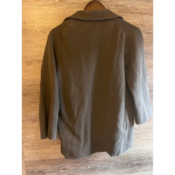 Quince Organic cotton knit blazer Heather brown size M cardigan open - Image 11