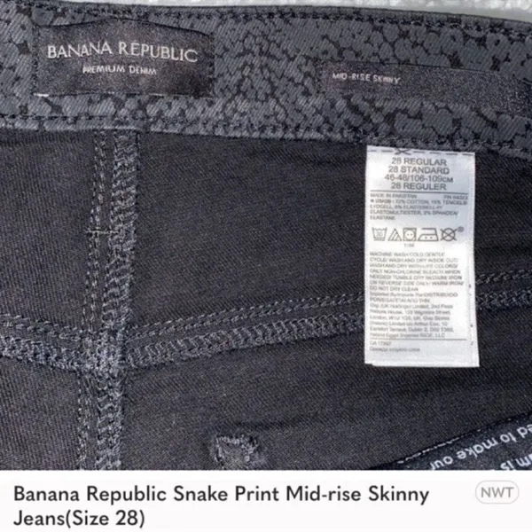 Banana Republic Snake Print Mid-rise Skinny Jeans(Size 28) - Image 6