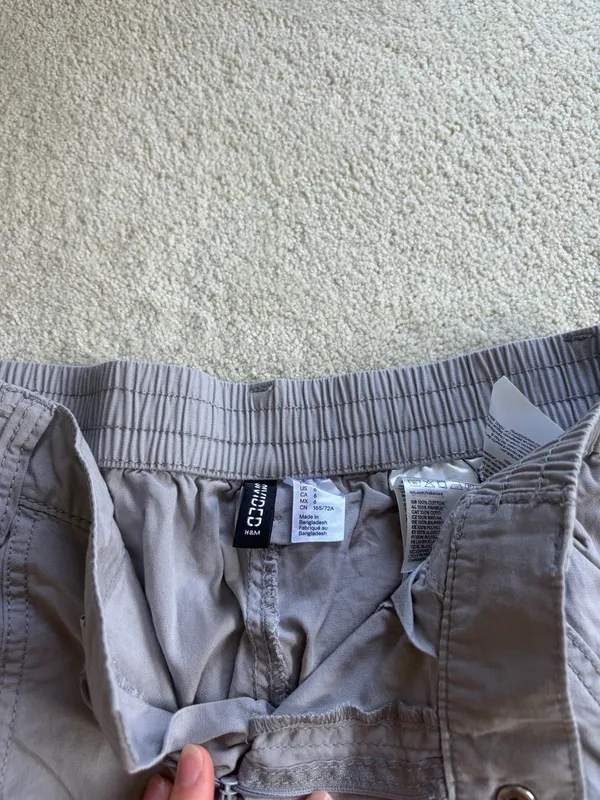 H&M Light Grey Divided Cargo Pants - Image 2