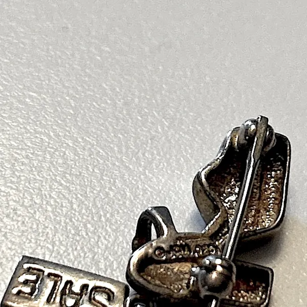 Mini silvertone platform shoe pin with SALE tag - Image 5