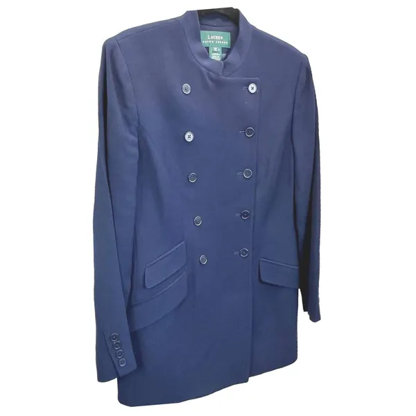 Lauren Ralph Lauren Blazer Outerwear Double Breasted Wool‎ Blend Navy Blue 10 - Image 4