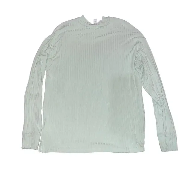 Daily /‎ Ritual Seafoam Green Ribbed Long Sleeve Top Size Medium - Image 4