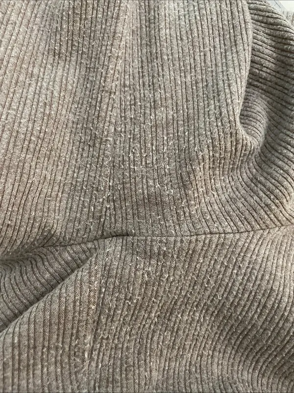 Halara Ribbed Mid Rise Drawstring Pockets Wide Leg Cargo Pants Medium Taupe - Image 9