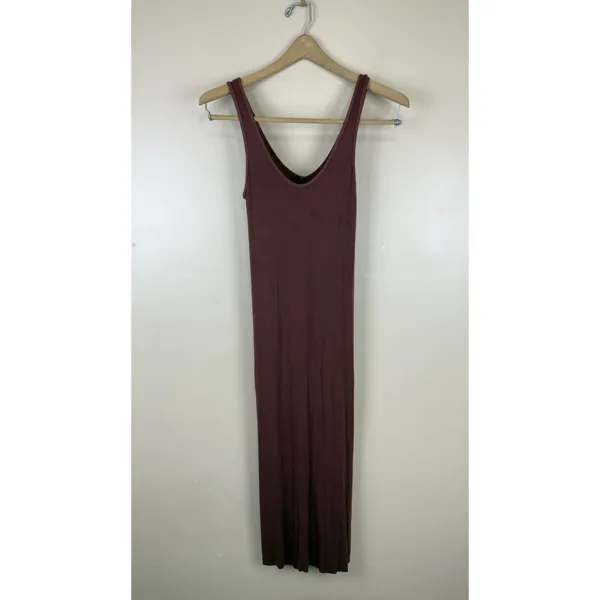 Enza Costa Women’s Ribbed Midi Dress Bodycon, Size S, Color Brown - Image 3