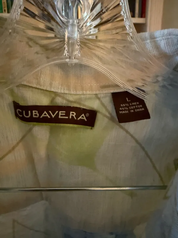 Cubavera Men's Short Sleeved Button Down Shirt Blue Size L - Image 3