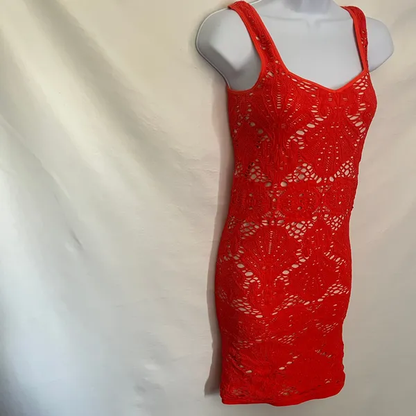 Intimately Free People Crochet Coverup Dress Sz M/L Festival Boho Resort Y2K - Image 5