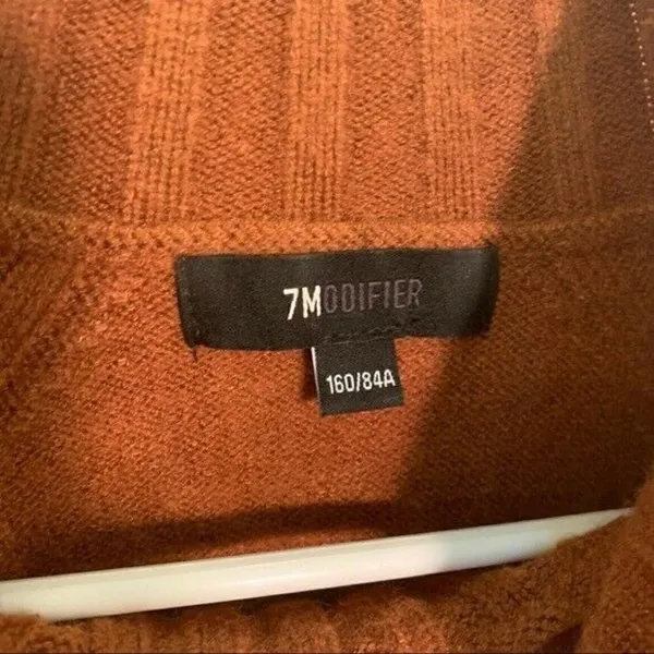 7Modifier‎ Mock Neck Sweater Tan Rust Ribbed Front Brown - Image 6